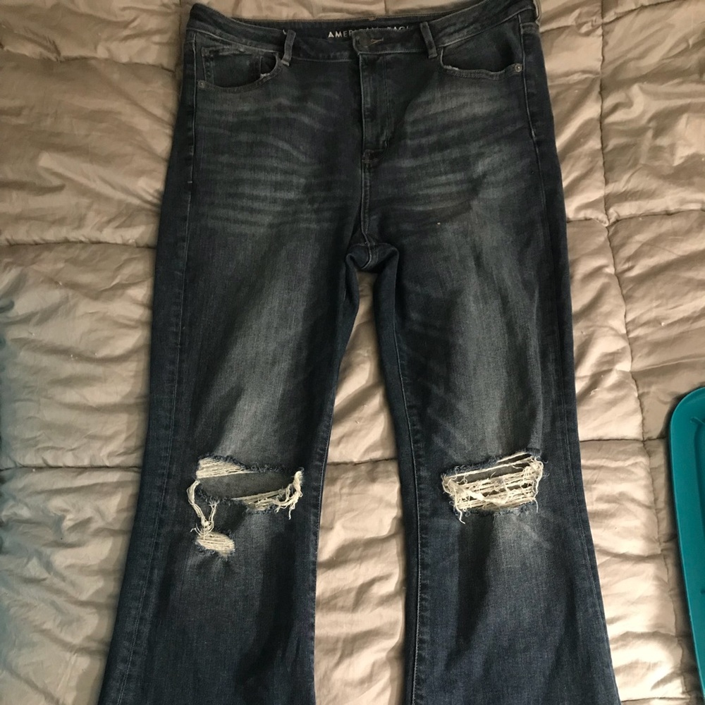 American eagle distressed jeans high waisted